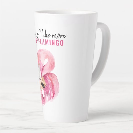 Moderne exotische roze Waterverf Flamingo Gift Latte Mok (Rechterhoek)
