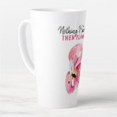 Moderne exotische roze Waterverf Flamingo Gift Latte Mok (Linkerhoek)