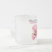 Moderne exotische roze Waterverf Flamingo Gift Matglas Koffiemok (Voorkant links)