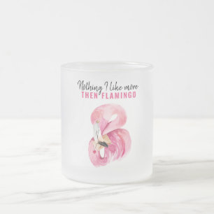 Moderne exotische roze Waterverf Flamingo Gift Matglas Koffiemok