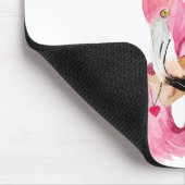 Moderne exotische roze Waterverf Flamingo Gift Muismat (Hoek)