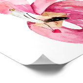 Moderne exotische roze Waterverf Flamingo Gift Poster (Hoek)