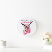 Moderne exotische roze Waterverf Flamingo Gift Ronde Klok (Huis)