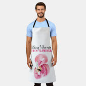 Moderne exotische roze Waterverf Flamingo Gift Schort (Gedragen)