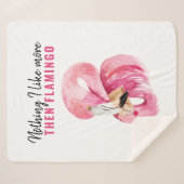 Moderne exotische roze Waterverf Flamingo Gift Sherpa Deken (Voorkant (horizontaal))