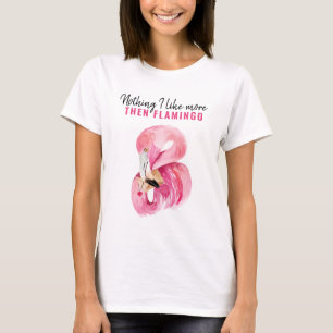 Moderne exotische roze Waterverf Flamingo Gift T-shirt