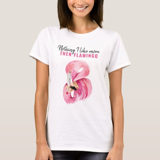 Moderne exotische roze Waterverf Flamingo Gift T-shirt (Voorkant)