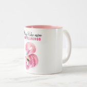 Moderne exotische roze Waterverf Flamingo Gift Tweekleurige Koffiemok (Voorkant rechts)