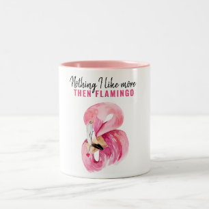 Moderne exotische roze Waterverf Flamingo Gift Tweekleurige Koffiemok