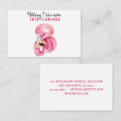 Moderne exotische roze Waterverf Flamingo Gift Visitekaartje (Voorkant / Achterkant)
