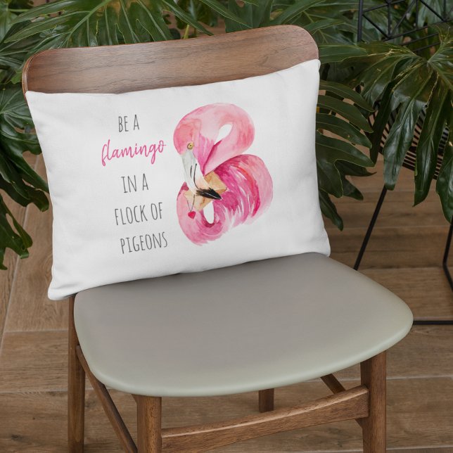 Moderne exotische roze Waterverf flamingo met cita Accent Kussen (Creator heeft geüpload)