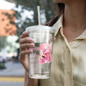 Moderne exotische roze Waterverf flamingo met cita Acryl Drinkbeker