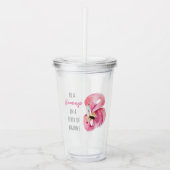 Moderne exotische roze Waterverf flamingo met cita Acryl Drinkbeker (Voorkant)