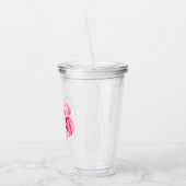 Moderne exotische roze Waterverf flamingo met cita Acryl Drinkbeker (Links)