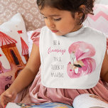 Moderne exotische roze Waterverf flamingo met cita Baby Slabbetje<br><div class="desc">Moderne exotische roze Waterverf flamingo met citaat</div>