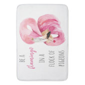 Moderne exotische roze Waterverf flamingo met cita Badmat (Voorkant Verticaal)