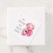 Moderne Exotische Roze Waterverf Flamingo Met Cita Bedankjes Labels (In situ)