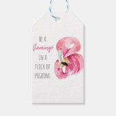 Moderne exotische roze Waterverf flamingo met cita Cadeaulabel (Voorkant)