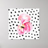 Moderne exotische roze Waterverf flamingo met cita Canvas Afdruk (Voorkant)