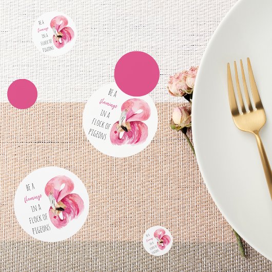 Moderne exotische roze Waterverf flamingo met cita Confetti