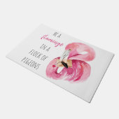 Moderne exotische roze Waterverf flamingo met cita Deurmat (Schuin)