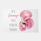 Moderne exotische roze Waterverf flamingo met cita Deurmat (Voorkant)