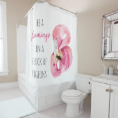 Moderne exotische roze Waterverf flamingo met cita Douchegordijn (In situ)