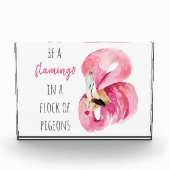 Moderne exotische roze Waterverf flamingo met cita Fotoblokken (Voorkant)