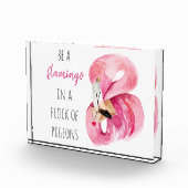 Moderne exotische roze Waterverf flamingo met cita Fotoblokken (Rechts)