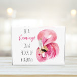 Moderne exotische roze Waterverf flamingo met cita Fotoblokken<br><div class="desc">Moderne exotische roze Waterverf flamingo met citaat</div>