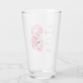 Moderne exotische roze Waterverf flamingo met cita Glas (Achterkant)
