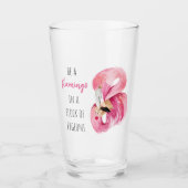 Moderne exotische roze Waterverf flamingo met cita Glas (Voorkant)