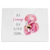 Moderne exotische roze Waterverf flamingo met cita Groot Cadeauzakje (Voorkant)
