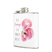 Moderne exotische roze Waterverf flamingo met cita Heupfles (Links)