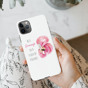 Moderne exotische roze Waterverf flamingo met cita iPhone 11Pro Max Hoesje