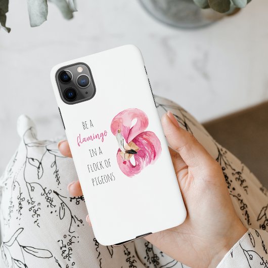 Moderne exotische roze Waterverf flamingo met cita iPhone Hoesje