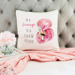 Moderne exotische roze Waterverf flamingo met cita Kussen<br><div class="desc">Moderne exotische roze Waterverf flamingo met citaat</div>