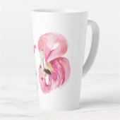 Moderne exotische roze Waterverf flamingo met cita Latte Mok (Rechterhoek)