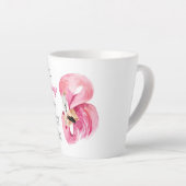Moderne exotische roze Waterverf flamingo met cita Latte Mok (Rechterhoek)
