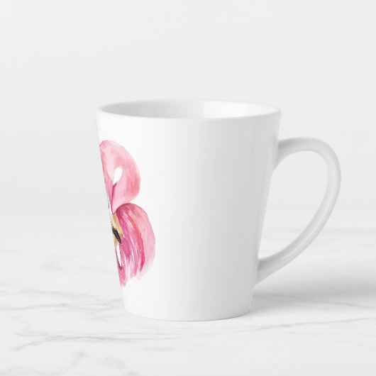 Moderne exotische roze Waterverf flamingo met cita Latte Mok (Rechts)