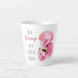 Moderne exotische roze Waterverf flamingo met cita Latte Mok