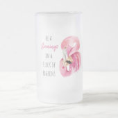 Moderne exotische roze Waterverf flamingo met cita Matglas Bierpul (Center)