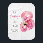 Moderne exotische roze Waterverf flamingo met cita Monddoekje<br><div class="desc">Moderne exotische roze Waterverf flamingo met citaat</div>