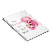 Moderne exotische roze Waterverf flamingo met cita Notitieboek (Rechterzijde)