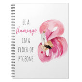 Moderne exotische roze Waterverf flamingo met cita Notitieboek (Voorkant)