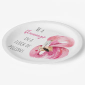 Moderne exotische roze Waterverf flamingo met cita Papieren Bordje (Gekanteld)