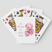 Moderne exotische roze Waterverf flamingo met cita Pokerkaarten (Achterkant)