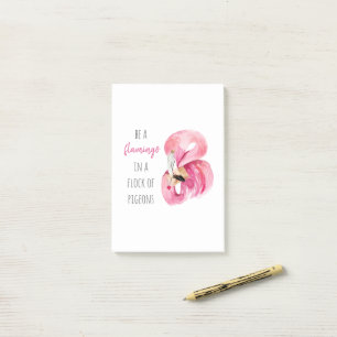 Moderne exotische roze Waterverf flamingo met cita Post-it® Notes