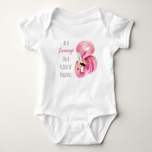 Moderne exotische roze Waterverf flamingo met cita Romper (Voorkant)