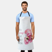 Moderne exotische roze Waterverf flamingo met cita Schort (Gedragen)